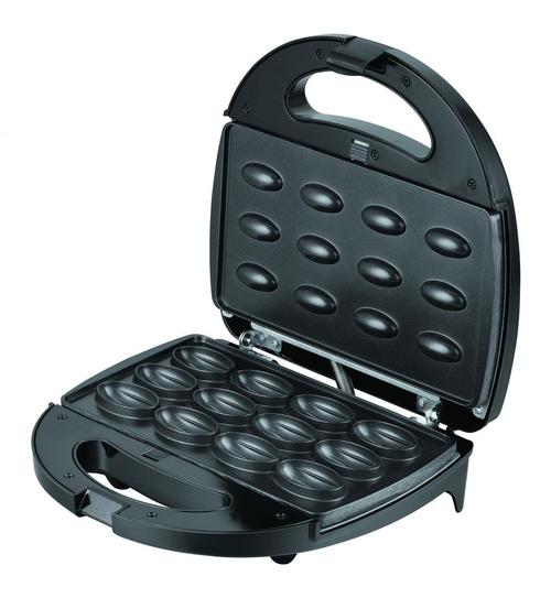 Aparat de facut nuci Heinner Dessert Supreme HNM-750BKS, 750W, capacitate 12 bucati, placi detasabile cu învelis neaderent, indicator luminos, manere termoizolate (Negru)