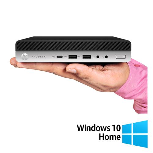 Calculator Sistem PC Refurbished HP EliteDesk 800 G3 Mini PC, Intel Core i7-7700T 2.90GHz, 8GB DDR4, 256GB SSD, Wi-Fi + Windows 10 Home