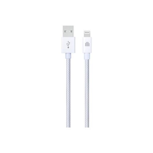 Cablu de date Dviced DV120003, USB-A la Lightning, Nylon Textil, 1,25m (Alb)