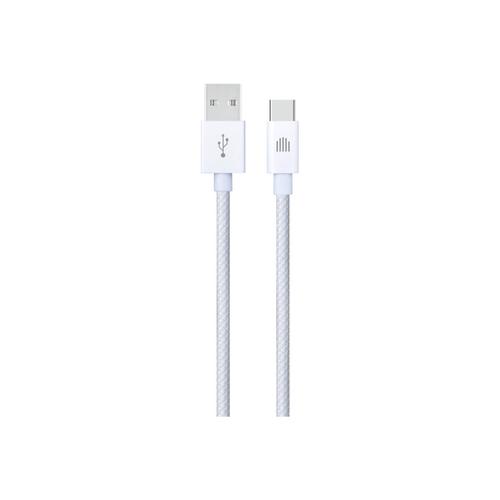 Cablu de date Dviced DV120008, USB-A la USB-C, Nylon Textil, 1,25m (Alb)