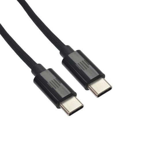 Cablu de date Dviced DV120009, USB-C la USB-C, Nylon Textil, 0,25m (Negru)