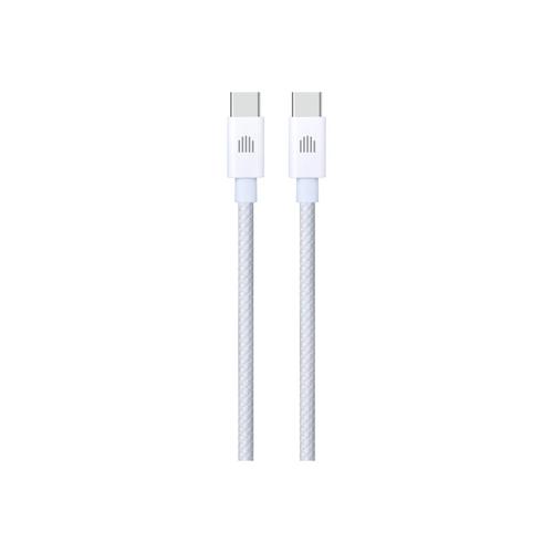 Cablu de date Dviced DV120011, USB-C la USB-C, Nylon Textil, 1,25m (Alb)