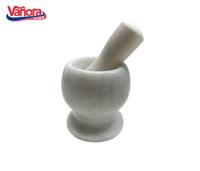 Mojar cu pistil Vanora VN-YMJ-M95A, marmura, DIA, 9.5 cm (Alb)