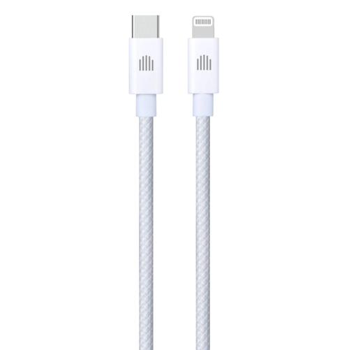 Cablu de date Dviced DV120006, USB-C la Lightning, Nylon Textil, 1,25m (Alb)