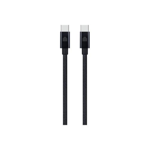Cablu de date Dviced DV120010, USB-C la USB-C, Nylon Textil, 1,25m (Negru)