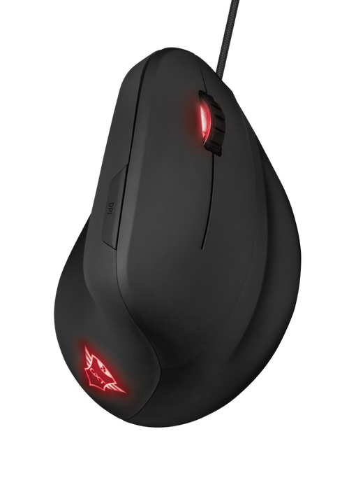 Mouse ergonomic vertical Trust Rexx, 10000 DPI (Negru)