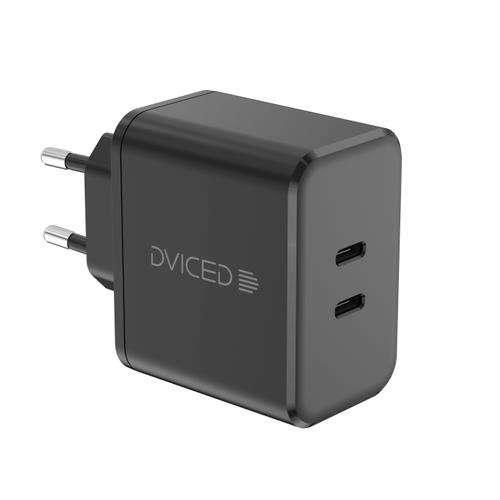 Incarcator retea Dviced DV221010, 65W, GaN, 2 USB-C (Negru)