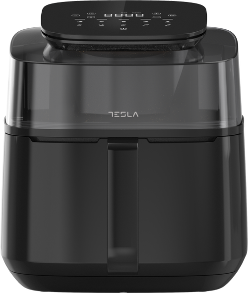 Friteuza aer cald Tesla AF550BG, 5 l, 1500 W, Panou digital, Vizibilitate cos, 10 programe, Temperatura ajustabila 30-200 C (Negru)