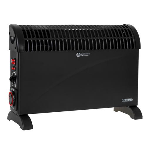 Convector incalzire Mesko MS7741B, 2000 W, 3 trepte putere, Functie ventilator TURBO, Temporizator 24 ore (Negru)