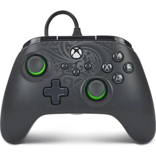 Controller cu fir PowerA Advantage Wired, Xbox Series X, S, Xbox One, PC, Negru/Verde