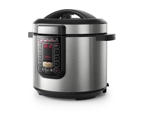 Multicooker Philips HD2237/40 All-in-One, oala cu invelis ProCeramic+, 1300 W, 6L, 7 moduri de gatire sub presiune, Pastrare la cald 12 ore, Controlul timpului (Argintiu)