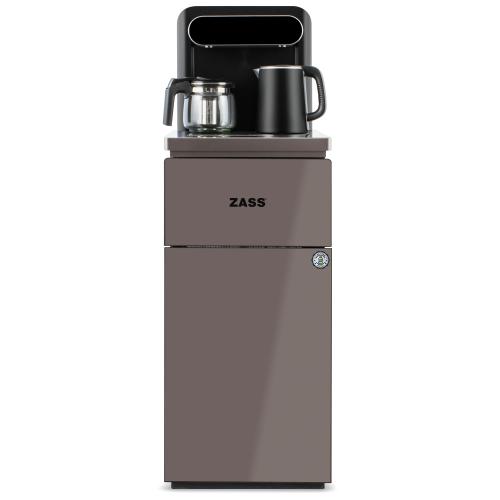 Dozator apa de podea multifunctional ZASS ZWD 19 CS, 2 robineti, bidon 11/19 l, Indicatoare LED, Racire cu compresor (Maro inchis)
