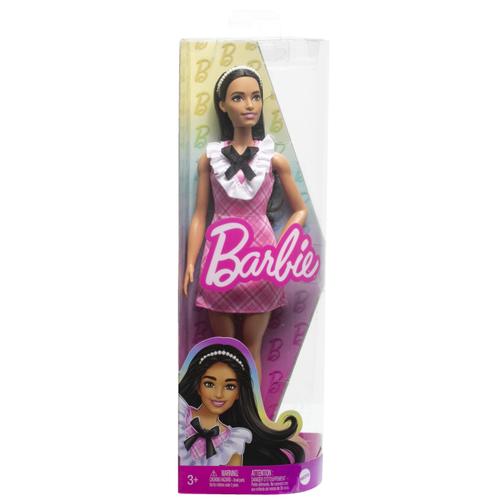 Papusa Barbie Fashionistas - Barbie bruneta cu rochita roz