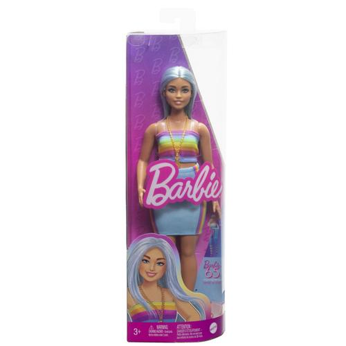 Papusa Barbie Fashionistas - Barbie cu par albastru si top sport