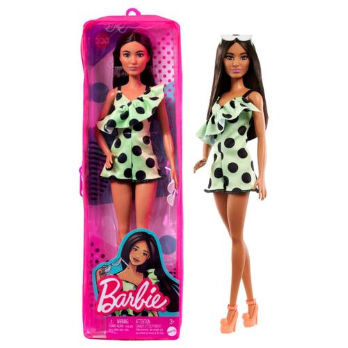 Papusa Barbie Fashionistas - Bruneta cu salopeta verde