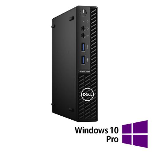 Calculator Sistem PC Refurbished DELL OptiPlex 3080 MiniPC, Intel Core i5-10500 3.10 - 4.50GHz, 16GB DDR4, 256GB SSD + Windows 10 Pro