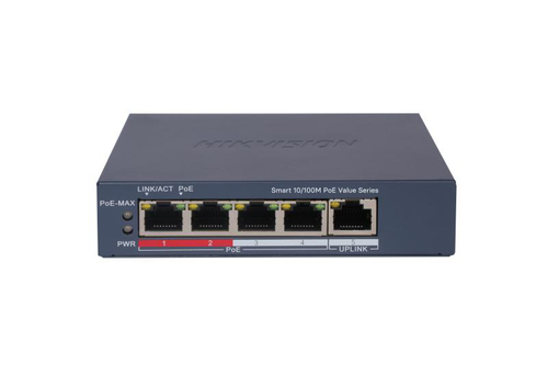 Switch Hikvision DS-3E1105P-EI/M(V2), 4 porturi, PoE Switch Hikvision DS-3E1105P-EI/M(V2), 4 porturi, PoE