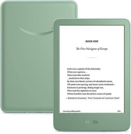 eBook Reader Amazon Kindle 11 2024, 16 GB, Display 6inch, Wi-Fi, Bluetooth, USB-C (Verde)