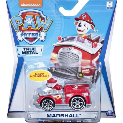 Masinuta Paw Patrol True Metal Marshall cu masina de pompieri, 1:55