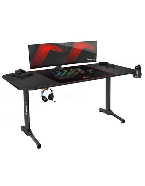 Birou gaming Huzaro Hero 4.7, Suport casti si pahar, Organizator de cabluri, 160 cm (Negru)