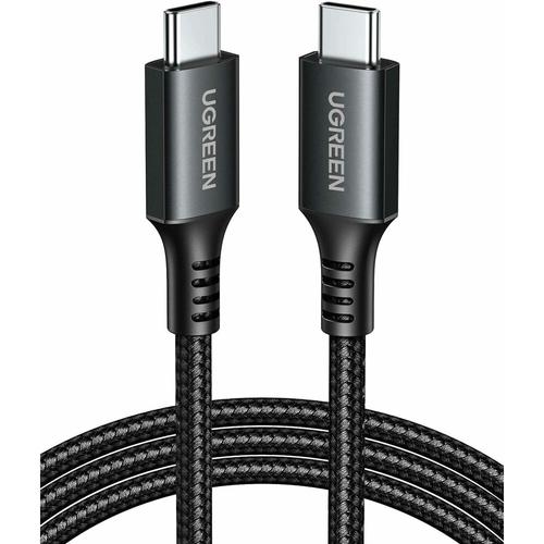 Cablu Ugreen USB-C la USB-C, 60W, PowerDelivery Fast Charging, 2m, Negru/Gri