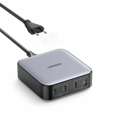Statie de incarcare Ugreen Nexode 100W, GaN, 3x USB-C, 1x USB-A, PPS, QC4+, Gri