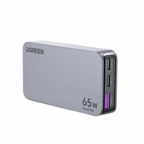 Incarcator retea Ugreen Nexode Pro 65W, Ultra-Slim, GaN, 2x USB-C, 1x USB-A, Gri