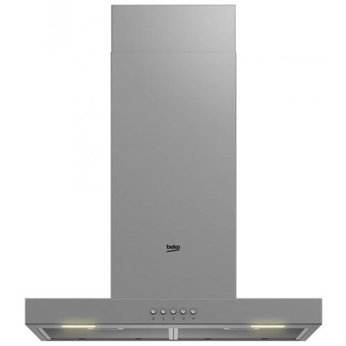 Hota decorativa Beko BHCB61622BXH, Putere de absortie 613 m3/h, 3 trepte de viteza, Iluminare LED, 60 cm (Inox)