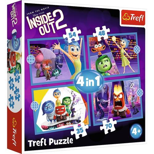 Puzzle Trefl 4 in 1 Disney Inside out 2, O lume plina de emotii, 35/48/54/70 piese