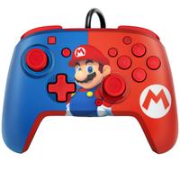 Controller PDP Rematch Super Mario pentru Nintendo Switch, USB, Cablu 3m, Conectare casti jack 3.5mm (Albastru/Rosu)