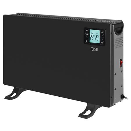 Convector incalzire TEESA TSA8054-B, ecran LCD, 3 trepte, 2000W, Functie Timer, Termostat reglabil (Negru)