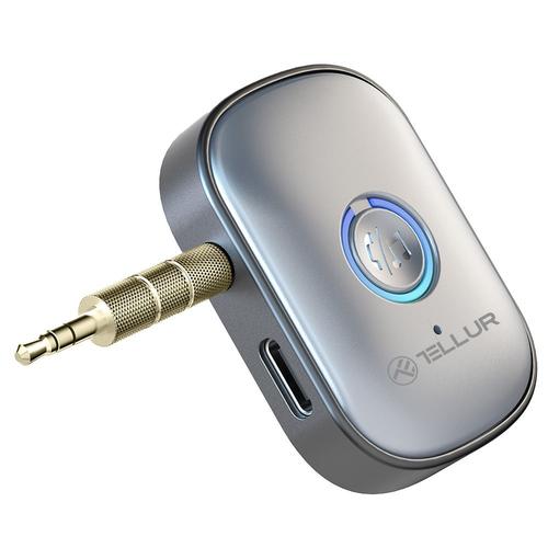 Adaptor Bluetooth 5.3 Tellur TLL622081, receptor audio cu port AUX 3.5 mm, Gri