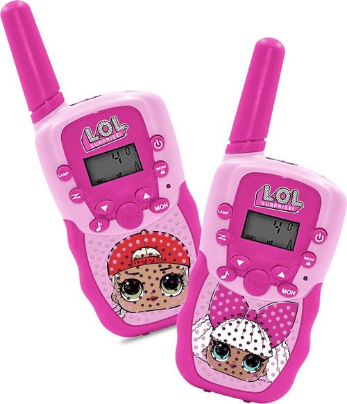 Set walkie talkie pentru copii OTL Technologies L.O.L SURPRISE, Raza 1 km, 16 canale (Roz)