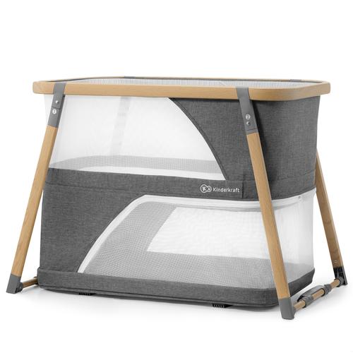 Patut 4 in 1 Kinderkraft Sofi, pliabil, functie de tarc, Gri
