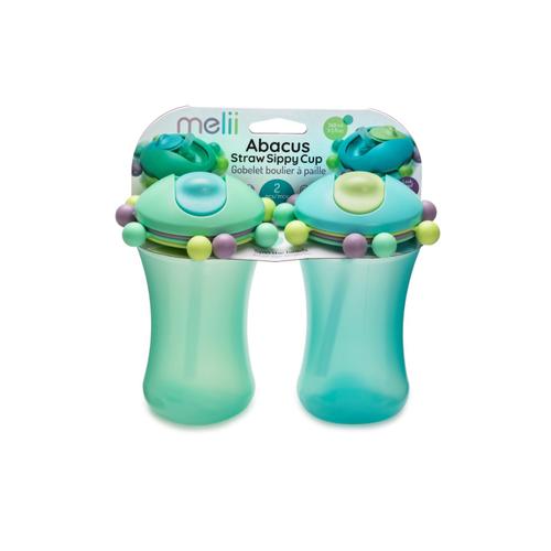 Set 2 cani cu pai Melii Abacus, 2 x 340 ml, Albastru/Verde