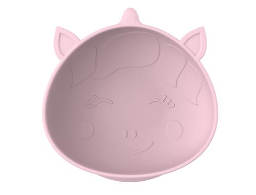 Set 2 boluri bebelusi Melii Unicorn, cu ventuza, silicon, 2 bucati, Roz