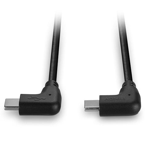 Cablu de date Lindy LY-32009, USB-C, 2 x 90°, 1m, Negru