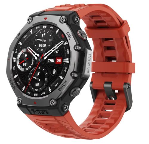 Smartwatch Amazfit T-Rex 3, Ecran AMOLED 1.5inch, Android/iOS, 10 ATM, NFC, GPS, 170+ Moduri antrenament (Rosu)