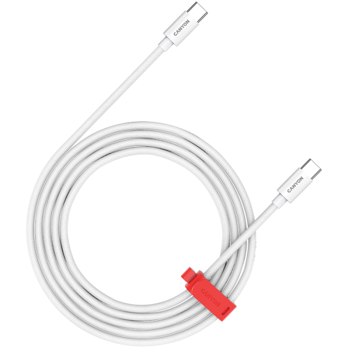 Cablu de date CANYON CC100AB, USB-C - USB-C, 100W, 2m, Alb