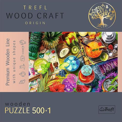 Puzzle din lemn Trefl Wood Craft, Cocktailurile colorate, 500+1 piese