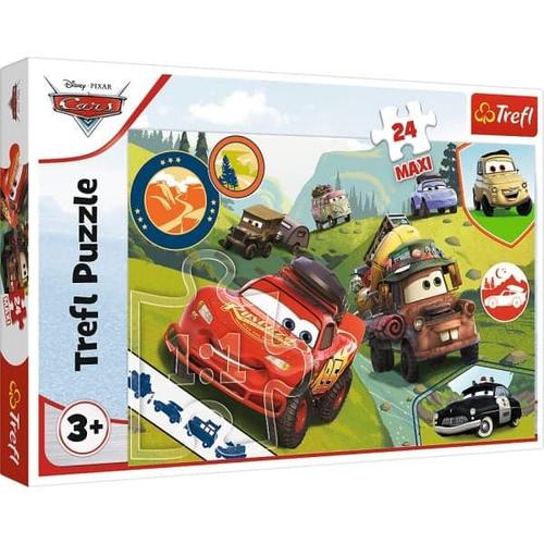 Puzzle Maxi Trefl Cars Masinutele Fericite, 24 piese