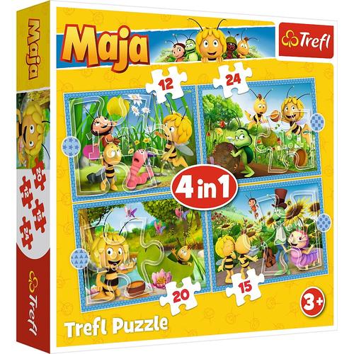 Puzzle Trefl 4 in 1 Aventurile Albinutei Maya, 12/15/20/24 piese