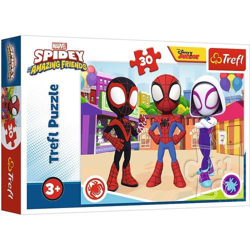 Puzzle Trefl Spidey Amazing Friends, 30 piese, 27x20 cm, 3 ani+