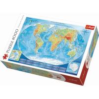 Puzzle Trefl Harta fizica a lumii, 4000 piese