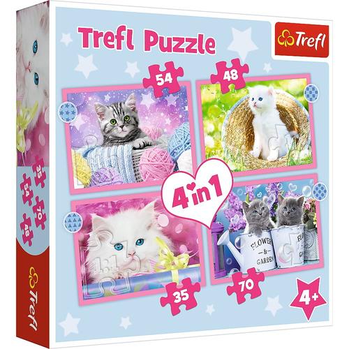 Puzzle Trefl 4 in 1 Pisicutele Dragalase, 35/48/54/70 piese