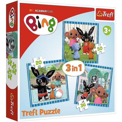 Puzzle Trefl 3 in 1 Bing Distractia cu prietenii, 20/36/50 piese