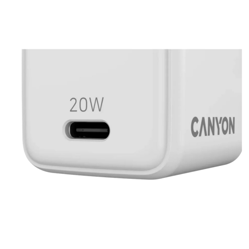 Incrcator retea Canyon CNS-CUW20C, 1 x USB-C, GaN 20W PD, Alb