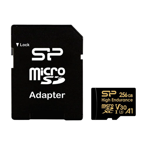 Card de memorie Silicon Power Golden Series High Endurance, microSDXC, 256GB, V30, UHS-1 U3, A1, Adaptor SD inclus
