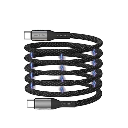 Cablu Date si Incarcare USB-C - USB-C MaXlife MXUC-11 Magnetic, 100W, 1m, Negru