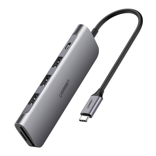 Hub USB Type-C Ugreen CM195, 2 x USB-A, 1 x USB Type-C, 1 x SD, 1 x microSD, 1 x HDMI (Gri)